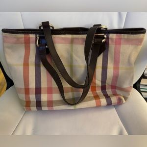 Burberry plaid tote